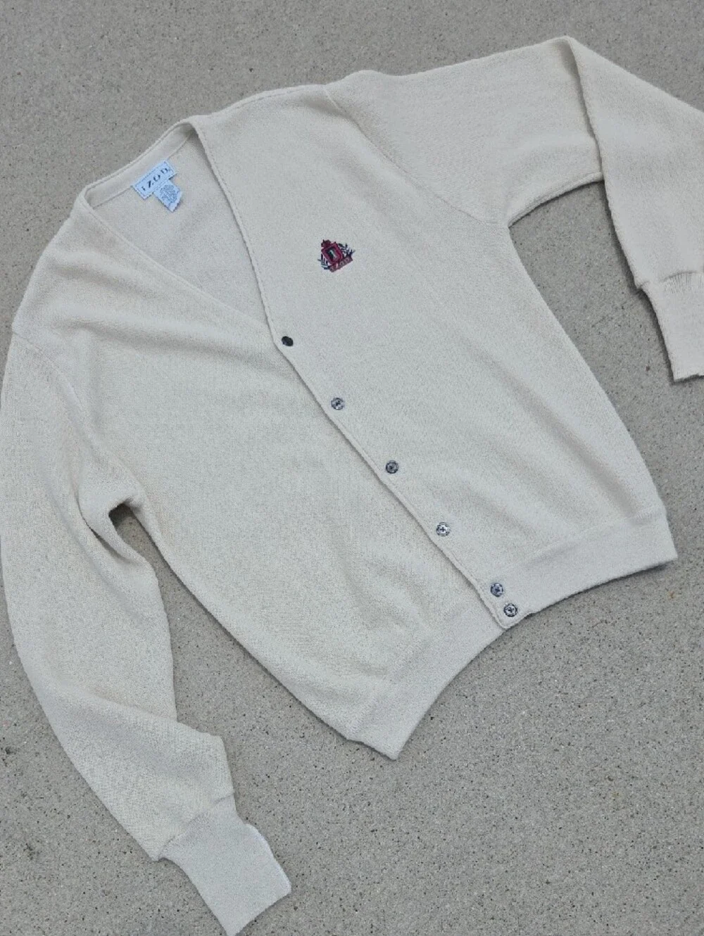 IZOD Vintage Button-Up V-Neck Cardigan Sweater Sz Lg